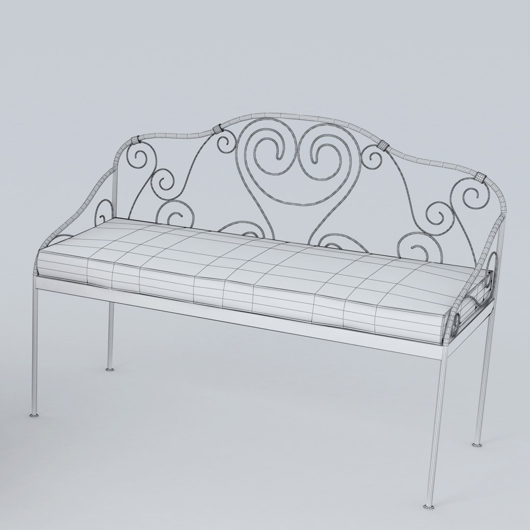 3d garden bench model