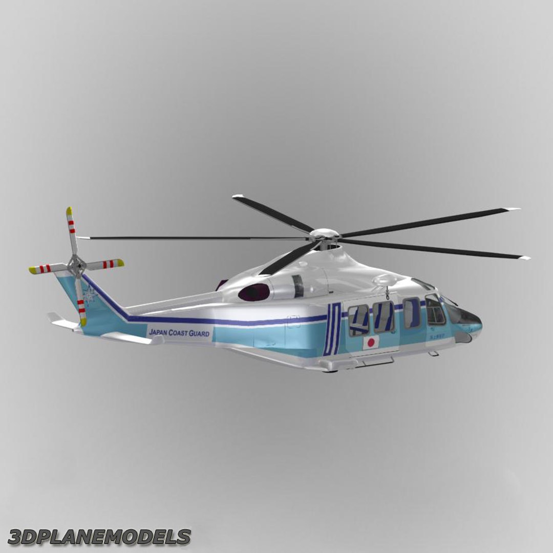 3d agusta westland aw-139 japan model