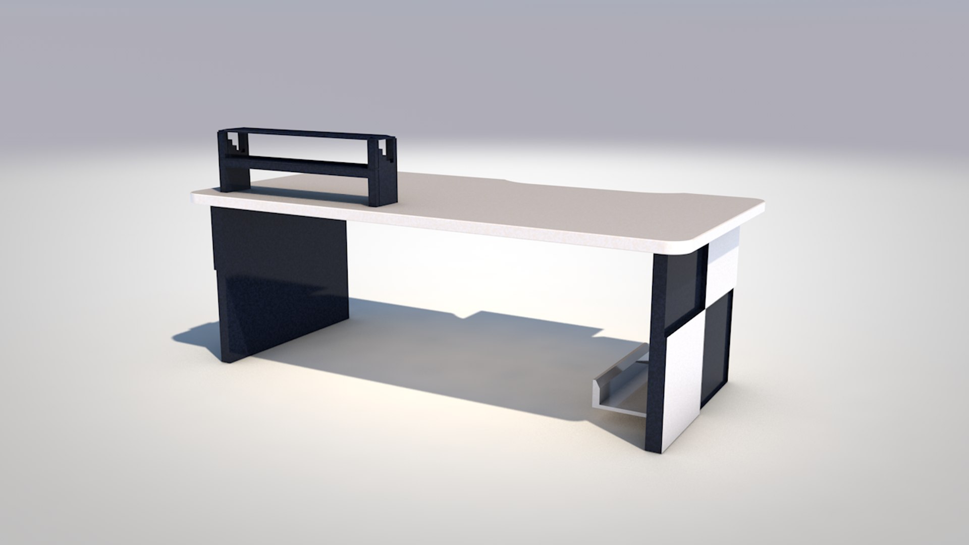 Minimalistic computer desk model - TurboSquid 1408130