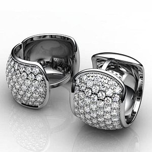 3d model earrings diamond