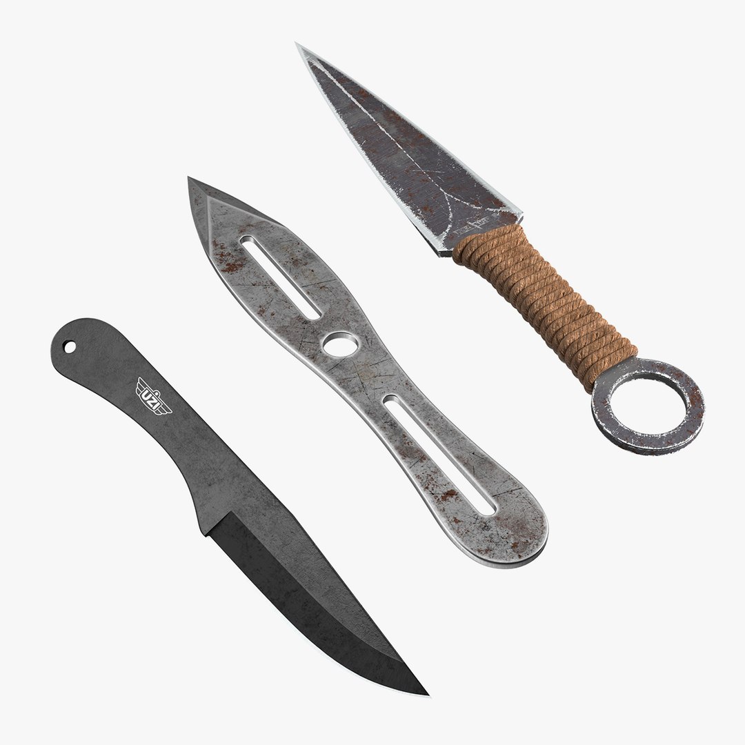 Throwing Knives Collection 3D model preview