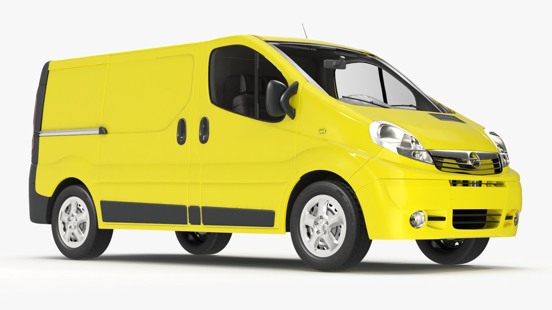 Yellow Transporter Opel Vivaro 3D model preview