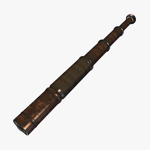 antique copper spyglass 3d obj
