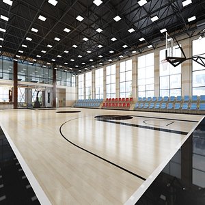 Basketball Arena with Lounge Rooms and Table Tennis Room 3D