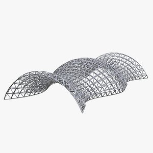 Outdoor Truss Ripples Gridshell Waves 3D model