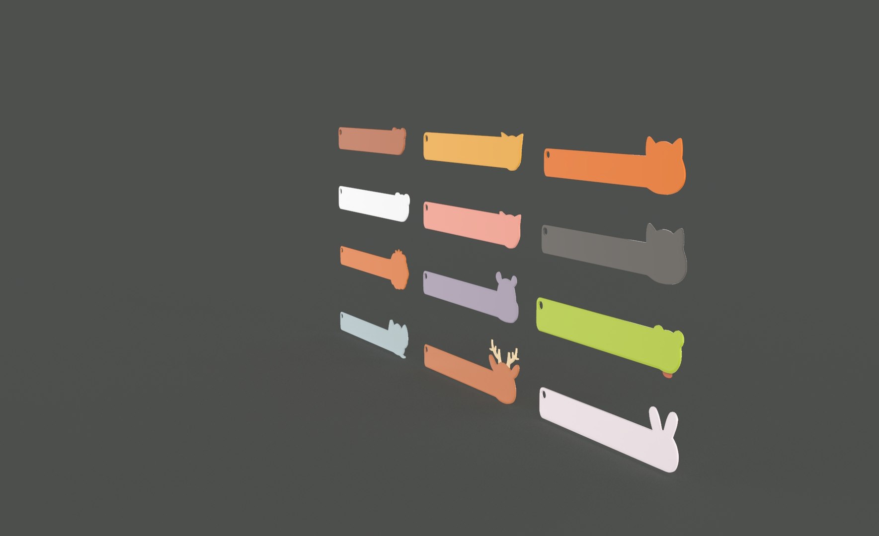 Ruler With Animal Adorable Pack 01 3D Model - TurboSquid 2224167