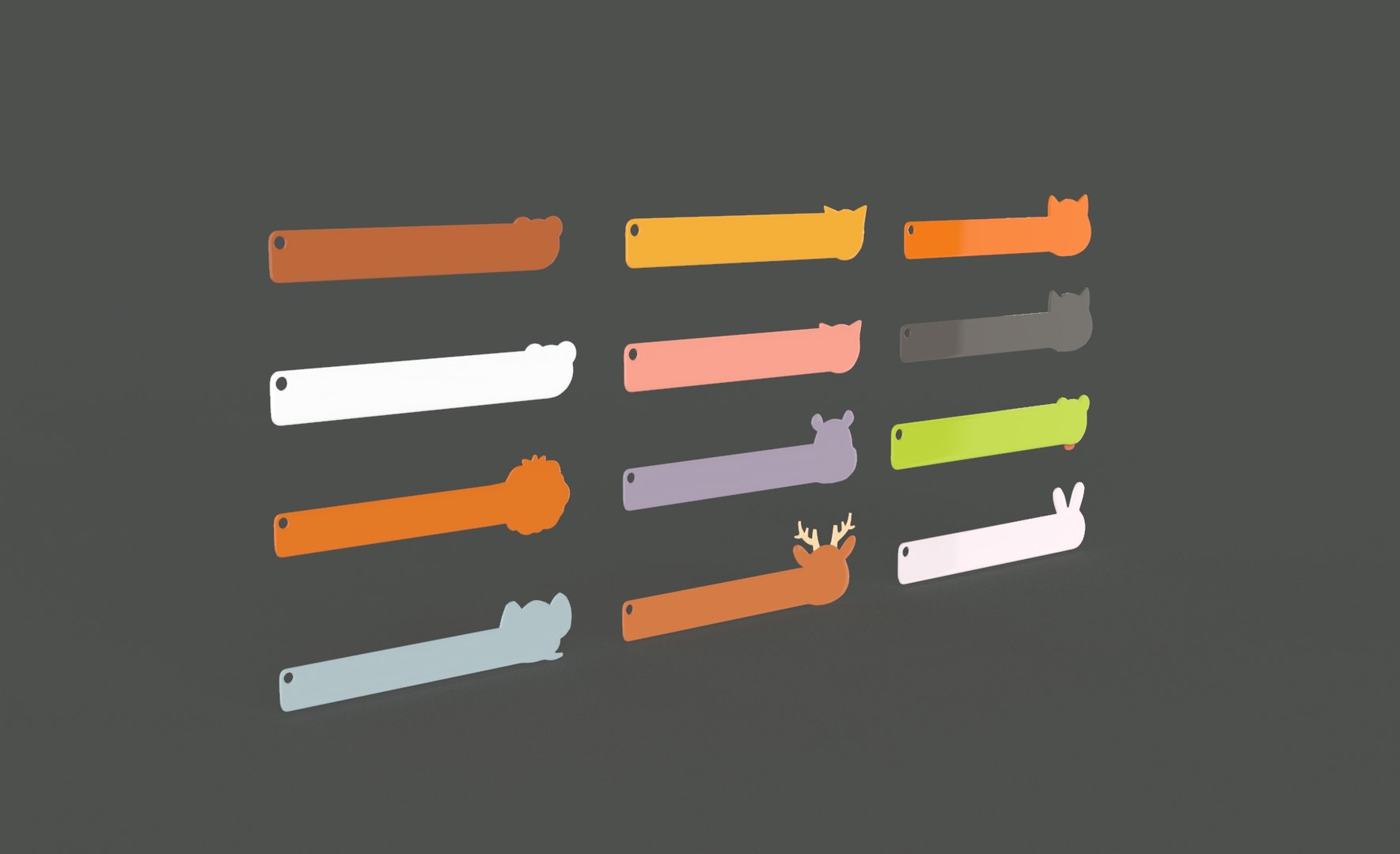 Ruler With Animal Adorable Pack 01 3D Model - TurboSquid 2224167