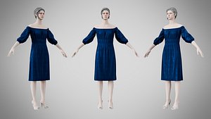 Dress 16 Indigo Velvet With Design model