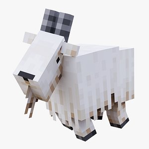 Minecraft Goat Rigged 3D Model Game Ready 4K PBR