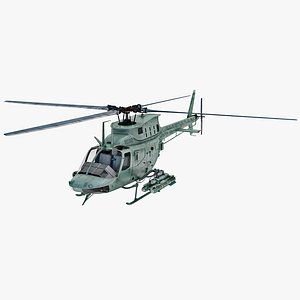 military heli bell oh 3d model