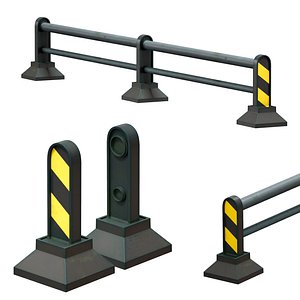 3D model Prefabricated road barrier