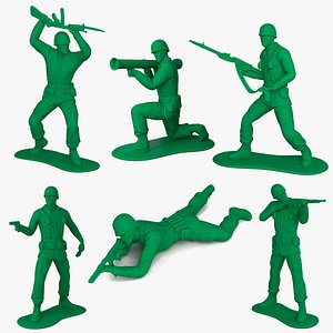 Vintage Green Plastic Toy Soldier Set model