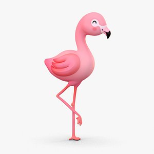 cute cartoon flamingo 3D model