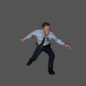 Animated Police Officer Rigged 3d game character
