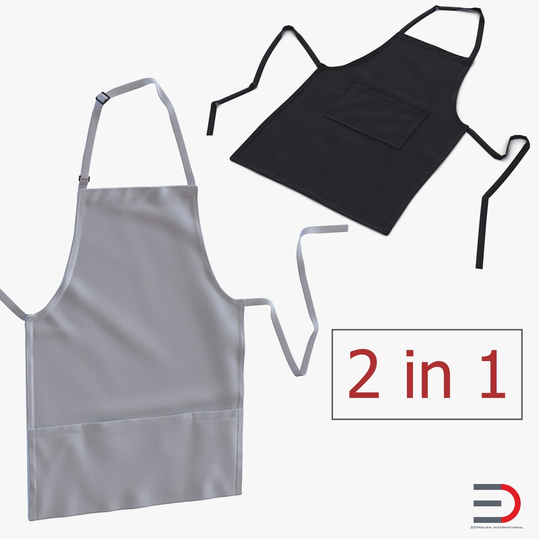 Cafe Aprons Collection 3D model preview