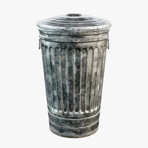 3D model Worn Trash Can