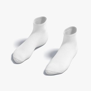 White Ankle Socks - fabric sox pair