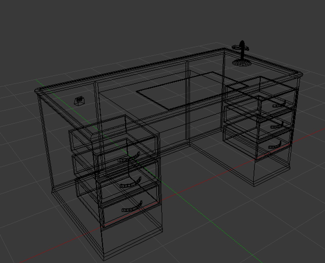 3d 3ds Office Desk
