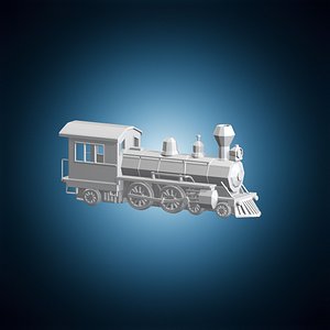 3D Geometric Rail Engine Low Poly Locomotive 3D Print Model model