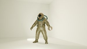 3D CybercharacterSci-fi-Blender-A-Pose-No rig model