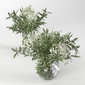 bouquet hydrangea olive branch 3D model