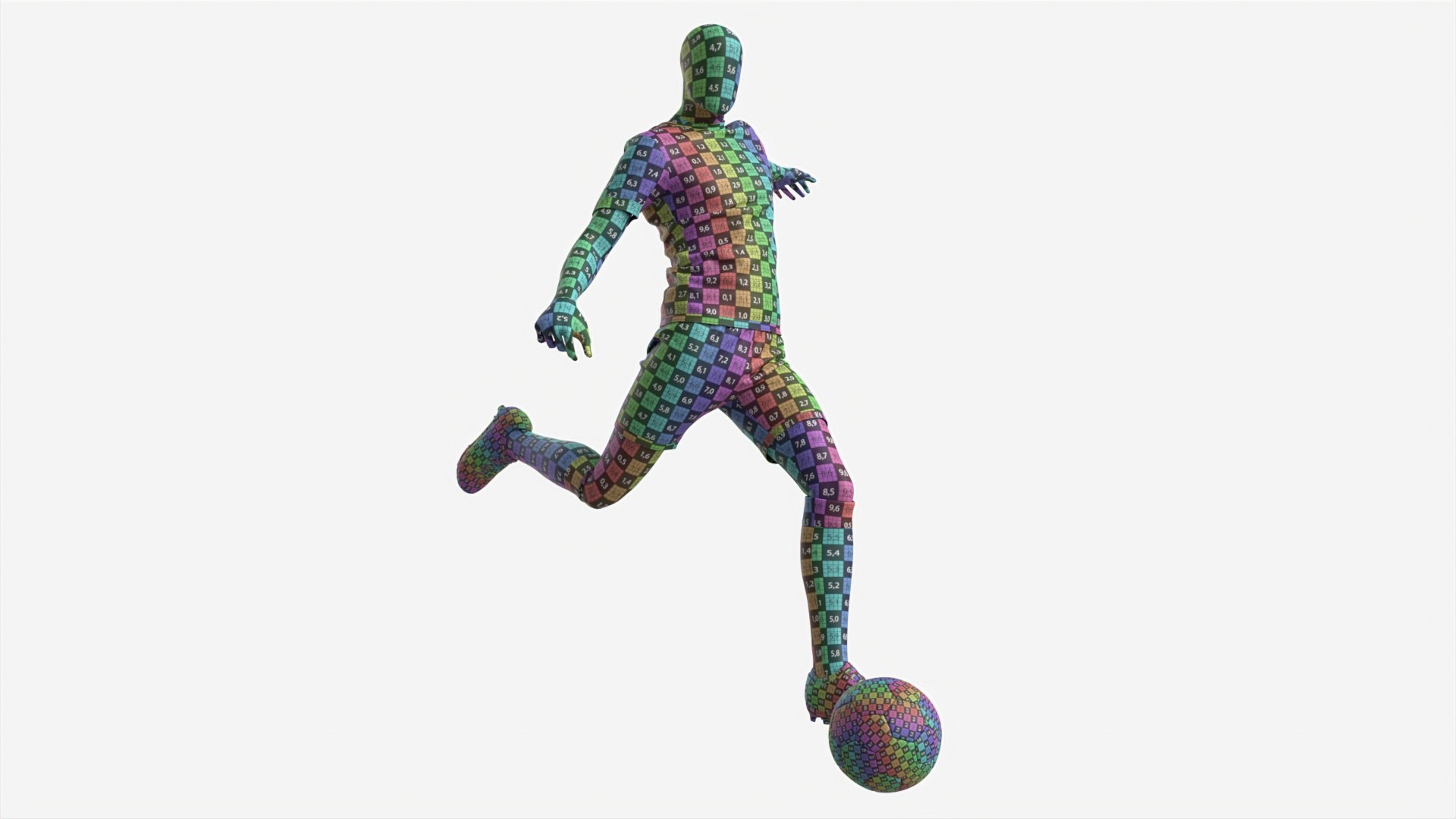 3D Male Mannequin in Soccer Uniform in Action 02 - TurboSquid 2091452