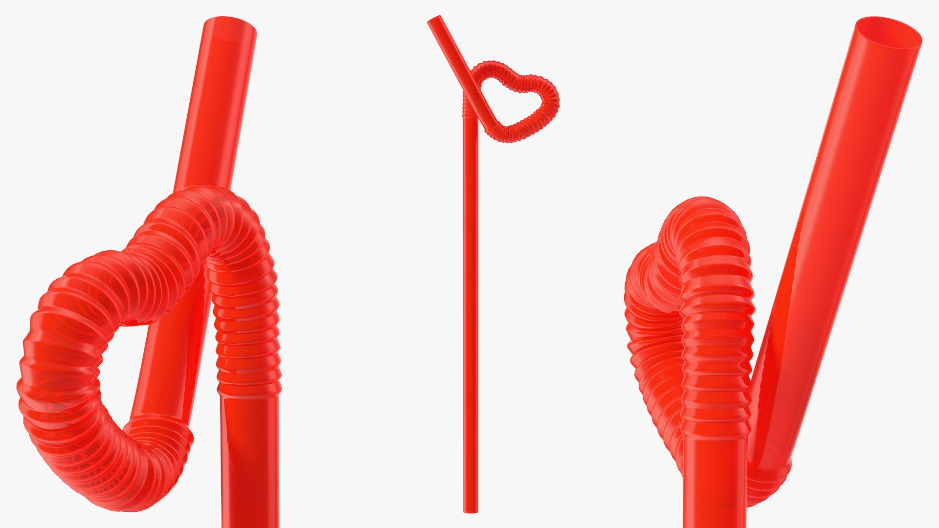 Heart Shaped Plastic Couple Straw 3D, Incl. straw & drink - Envato Elements