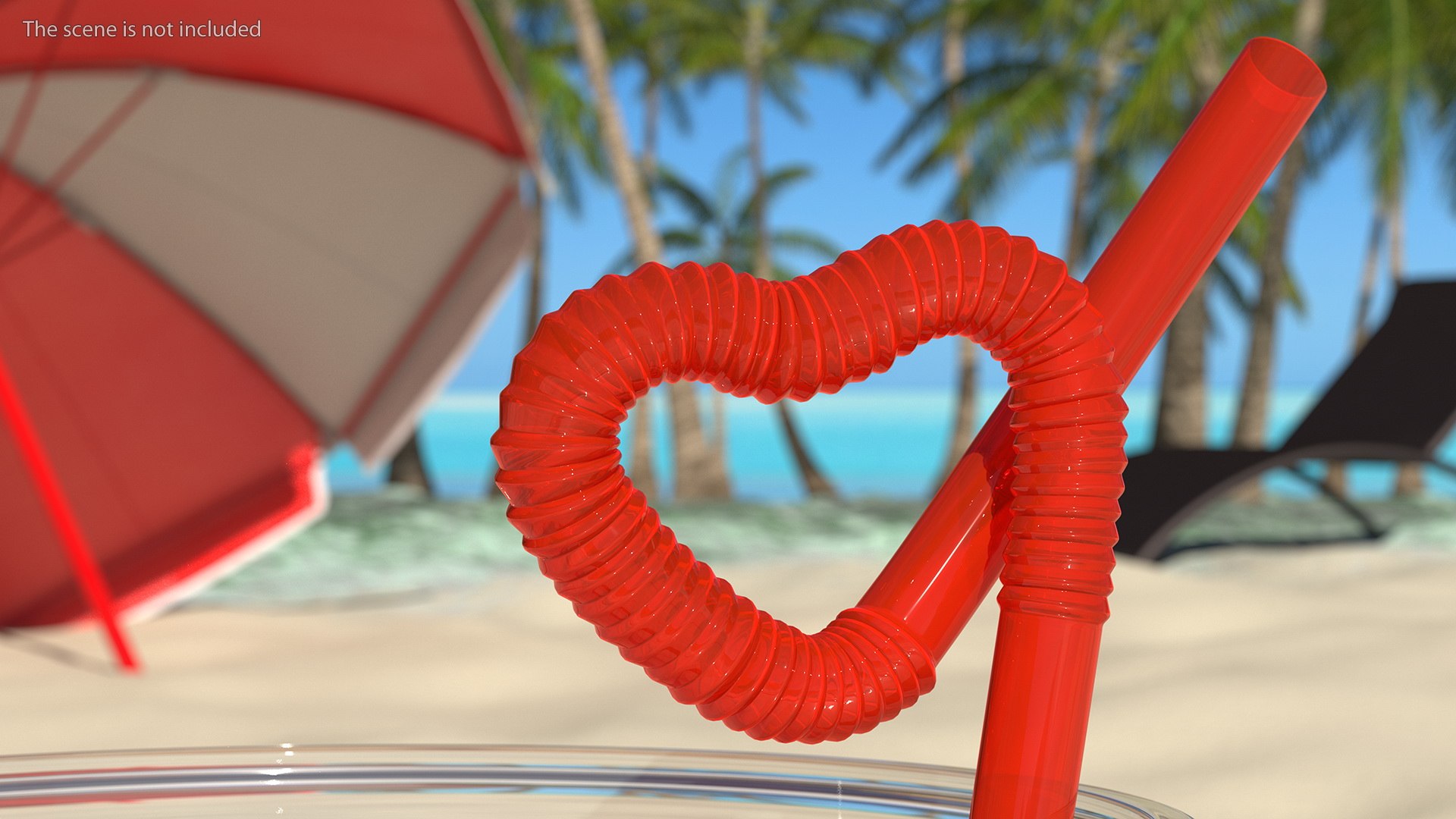 Heart Shaped Plastic Couple Straw 3D, Incl. straw & drink - Envato Elements