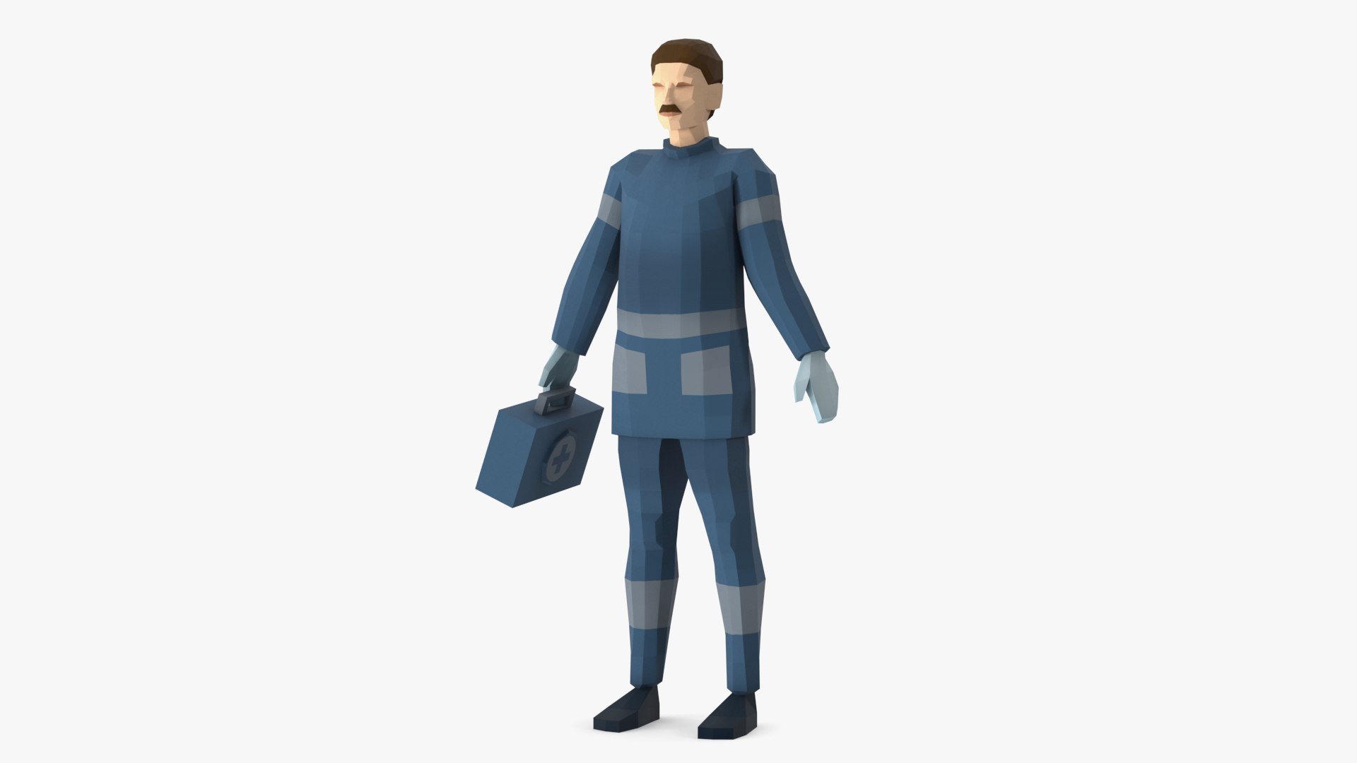 Low Poly Paramedic 3D model preview