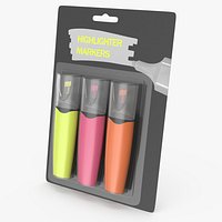 3 Highlighter Markers with Package