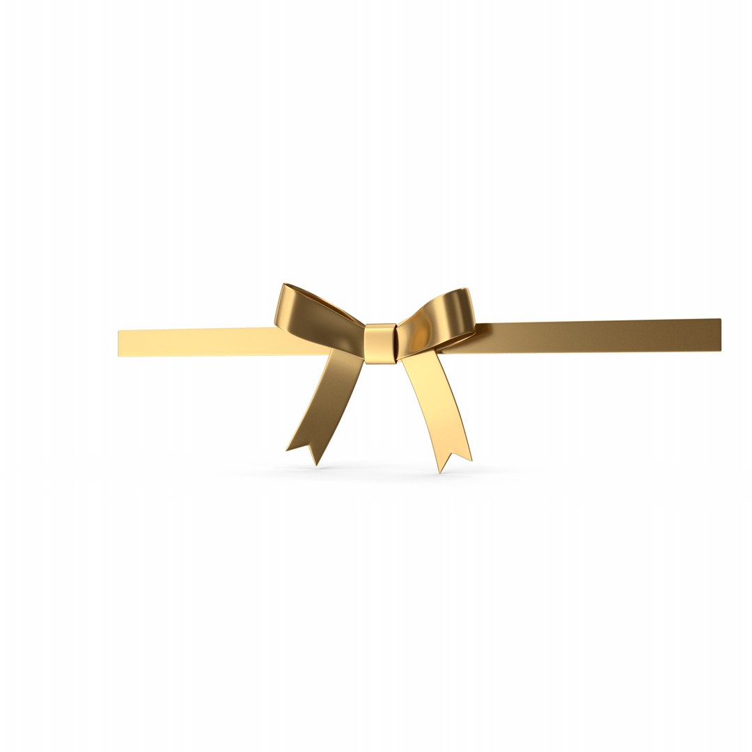 Gold Gift Bow Ribbon Model - TurboSquid 2152969