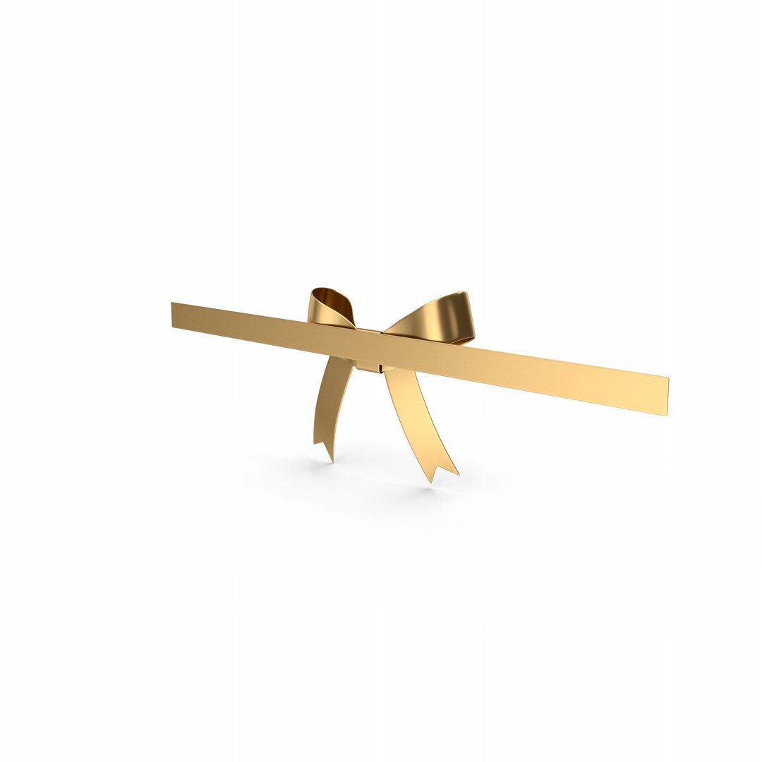 Gold Gift Bow Ribbon Model - TurboSquid 2152969