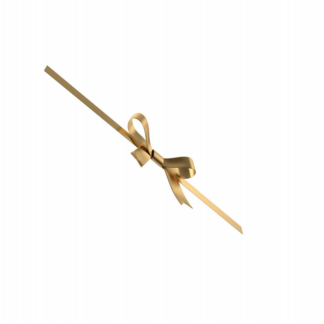 Gold Gift Bow Ribbon Model - TurboSquid 2152969