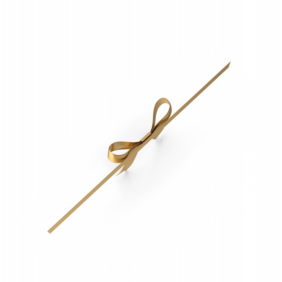 Gold Gift Bow Ribbon Model - TurboSquid 2152969