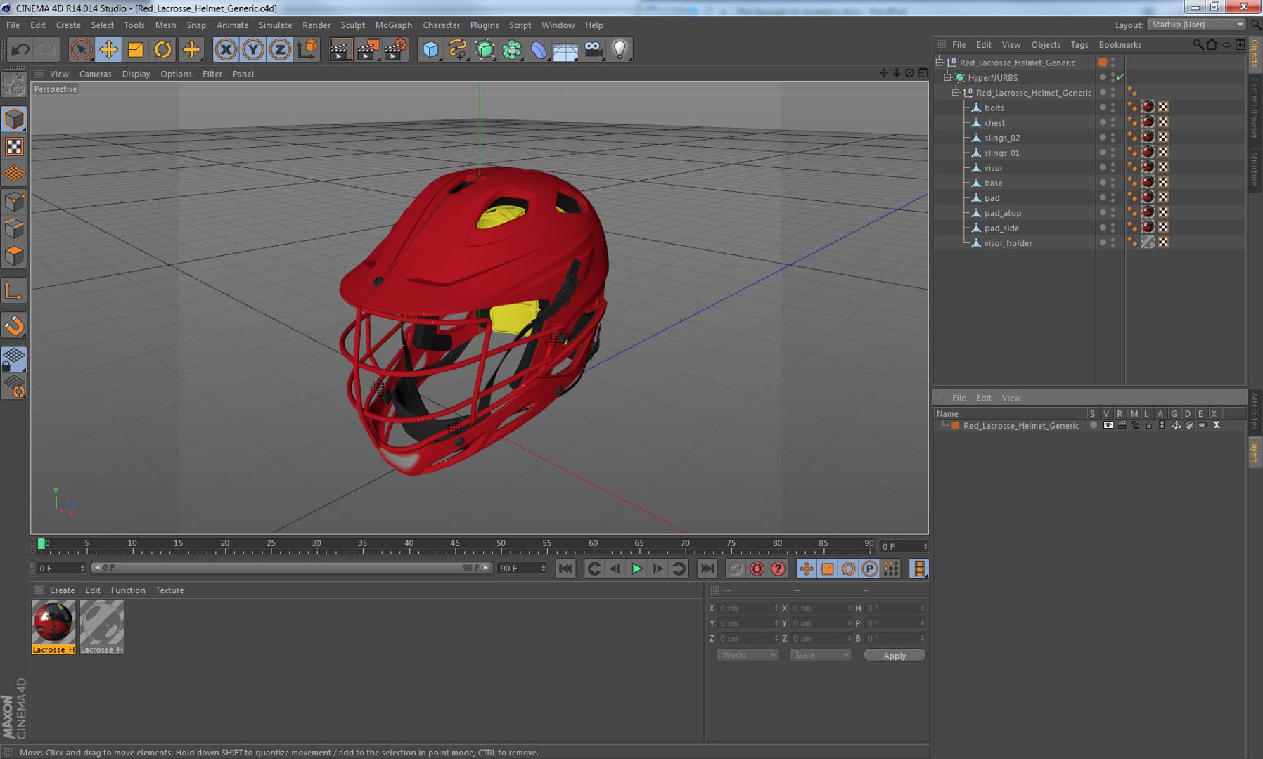 Red lacrosse helmet generic 3D model - TurboSquid 1275399