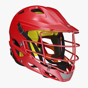 red lacrosse helmet generic 3D model