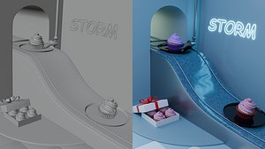 3D Animated Cupcake Loop