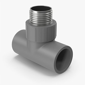 Grey Male Tee Pipe 3D model