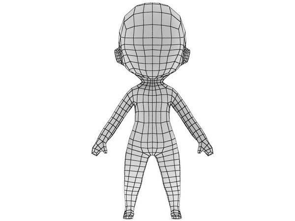 chibi base mesh 3d 3ds