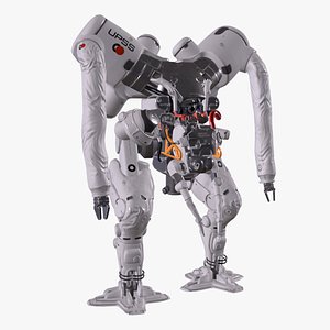 lowpoly model robot- mech for game