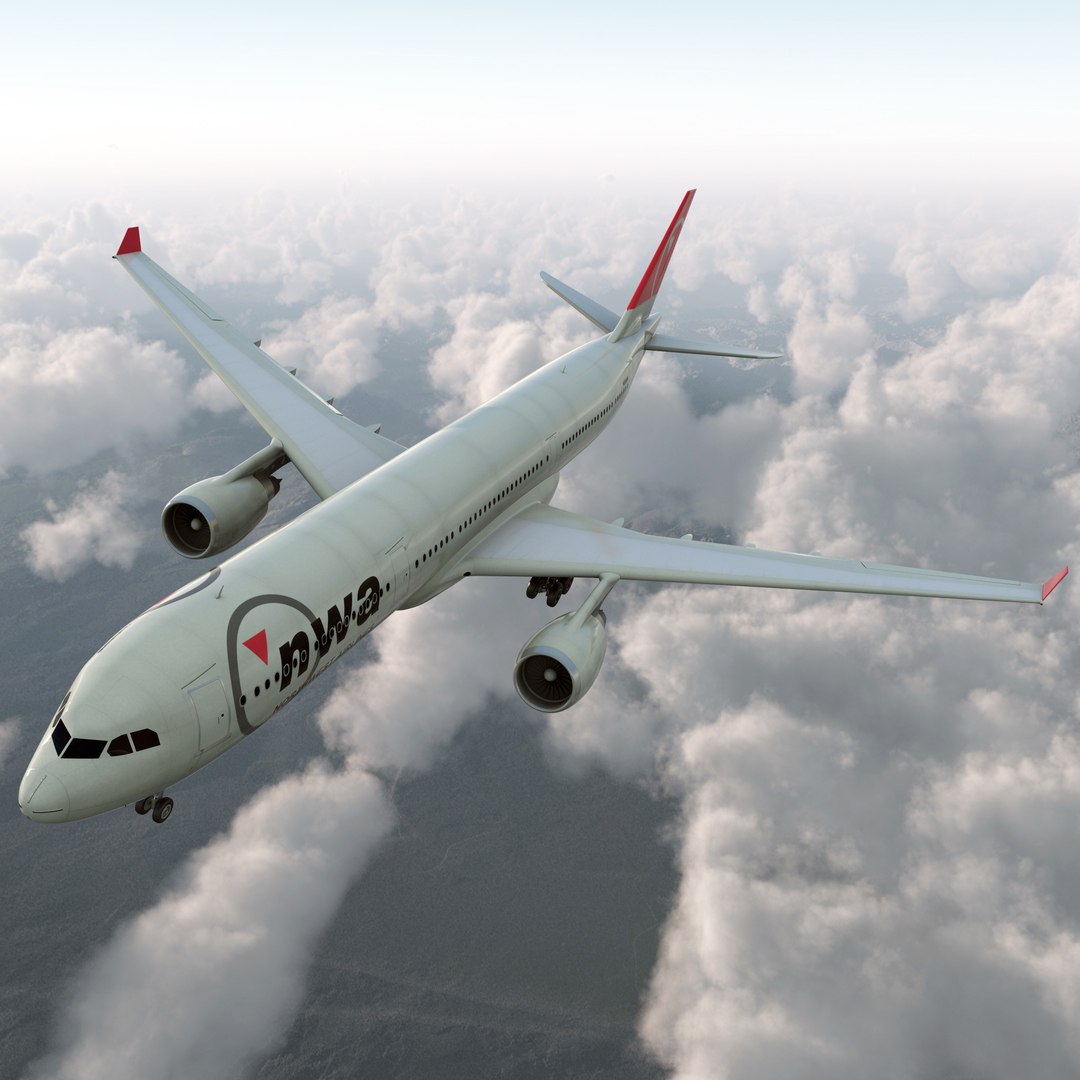 Jet Airliner Airbus A330-300 Northwest Airlines 3D model preview