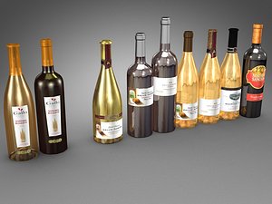 bottles 750 ml gallo 3d model