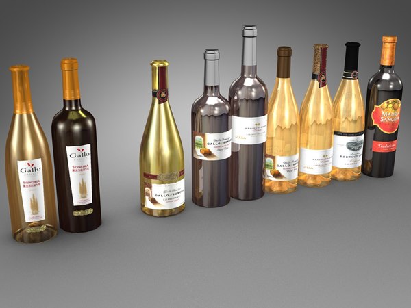 bottles 750 ml gallo 3d model