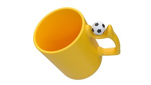 3D Football Coffee Mug with 3D Mockup