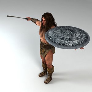 warrior weapon shield 3d 3ds
