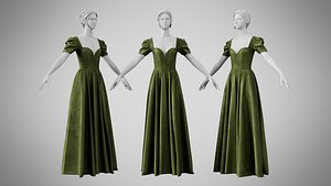 Dress 07 Olive Velvet