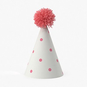 3d model party hat 01 red