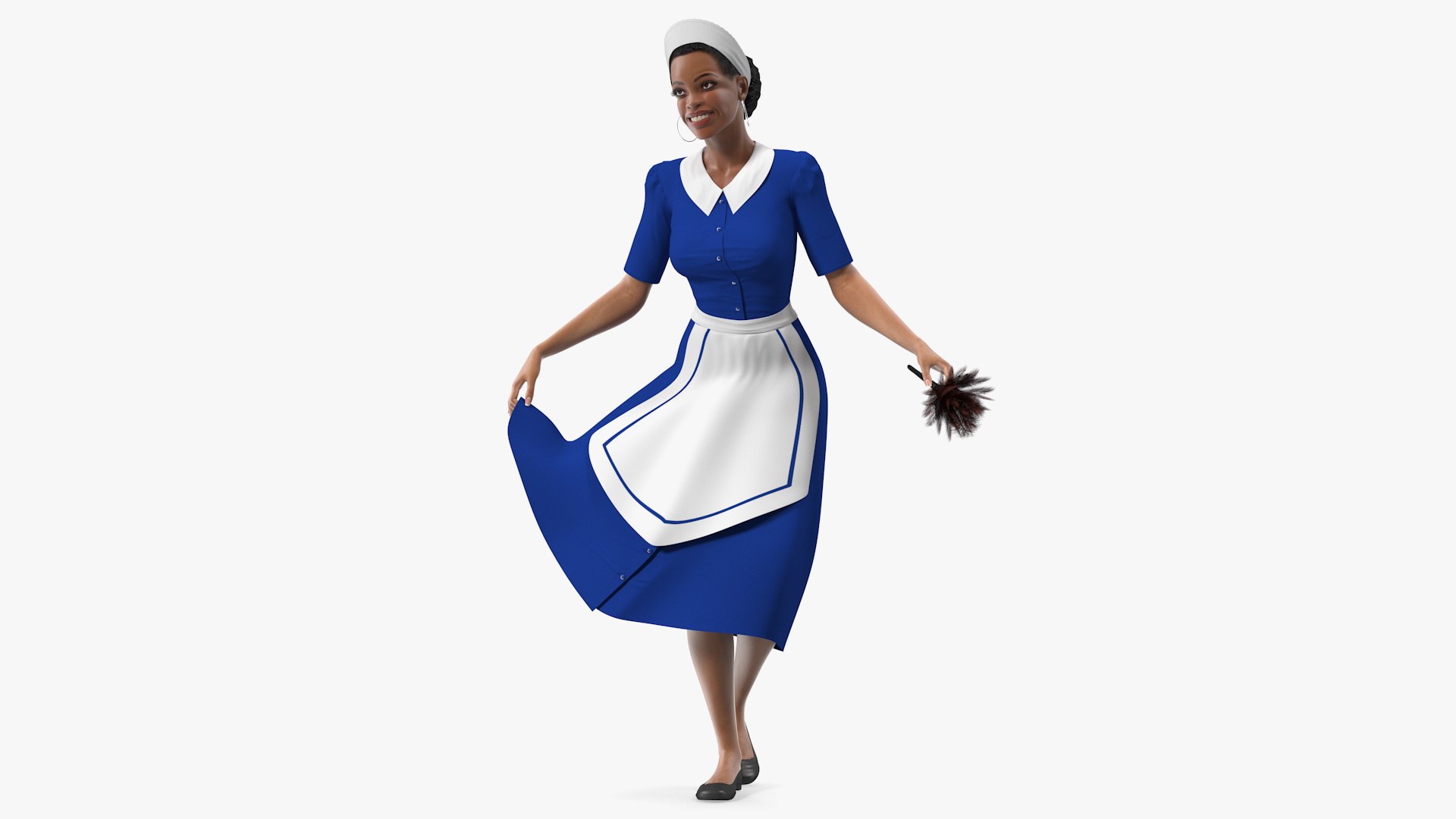 Light Skin Black Maid 3D model preview