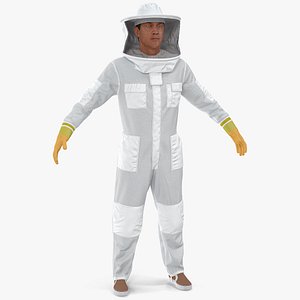 3D man wearing beekeeping suit model