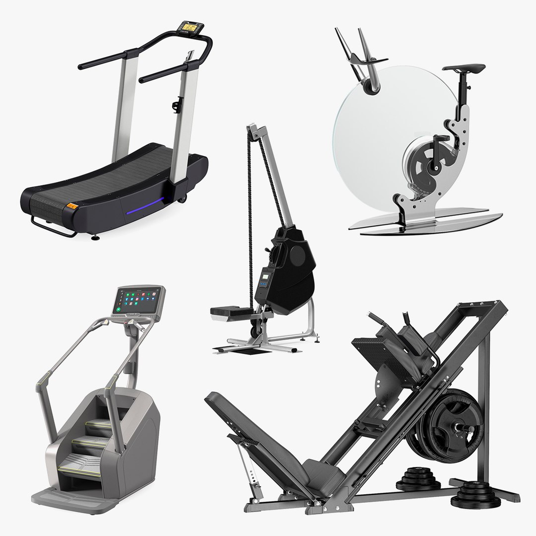 Workout Machines Collection 3 3D model preview